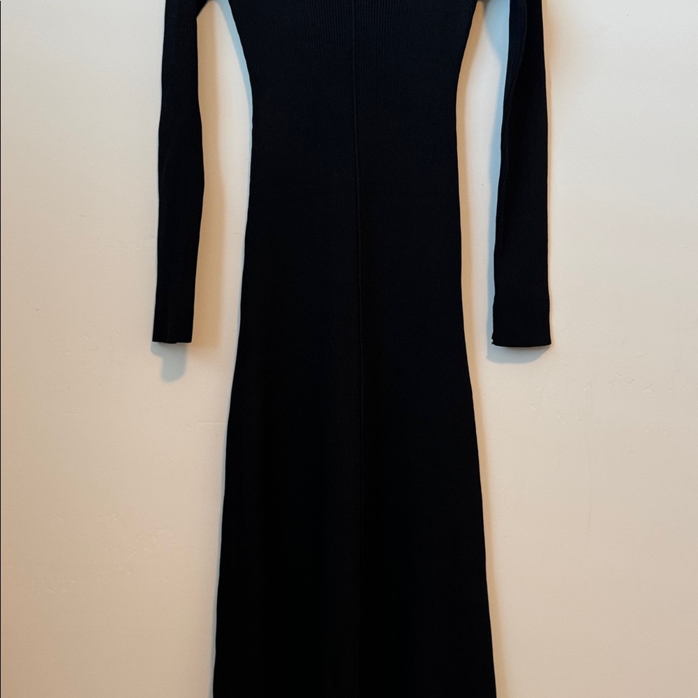 DISSH Janie Sweetheart Neckline Maxi Knit Dress Gown in Black Sweater Size: L - Picture 6 of 12